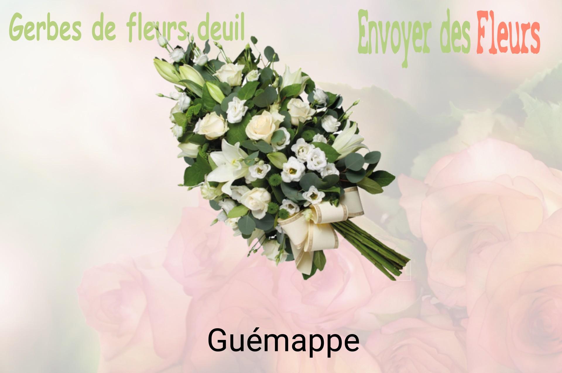 Gerbe de fleurs de deuil livrée à Guémappe
